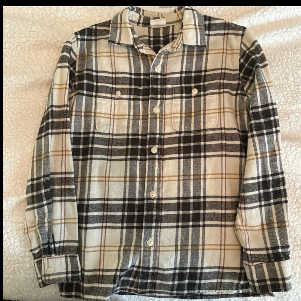 Boys Brown Plaid Shirt